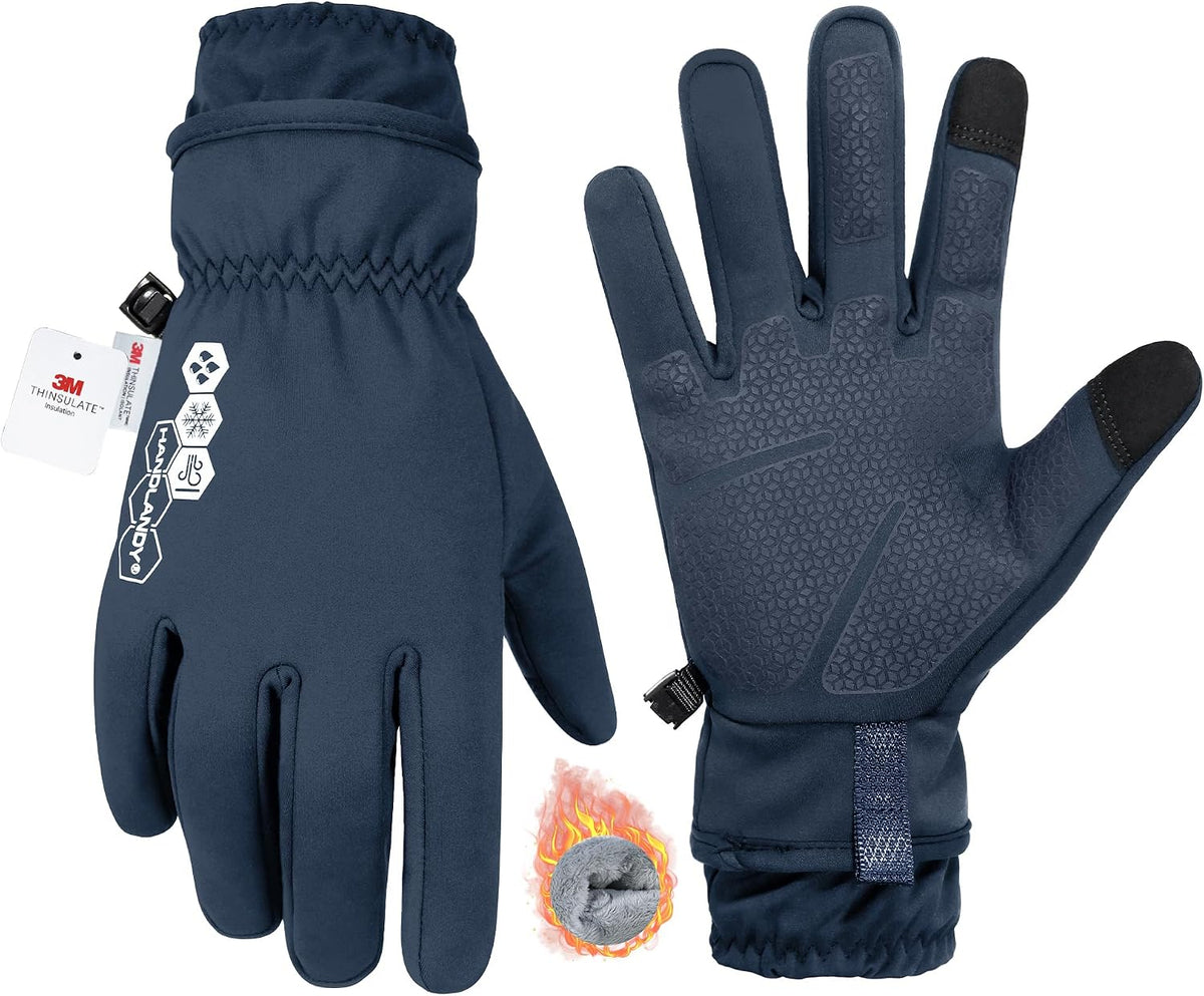 HANDLANDY Winter Gloves for Men & Women, Insulated Waterproof for Cold Weather, Thermal Glove for Cycling, Ski, Riding, Driving, Biking, Running