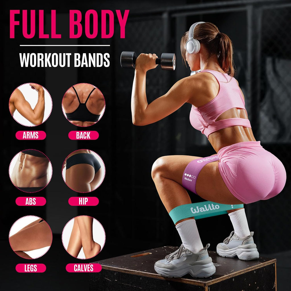 Fabric Resistance Bands for Working Out - Booty Bands for Legs -Glutes Training for Women and Men - Exercise Bands for Squats, Yoga, Physical Therapy -Home Gym Fitness