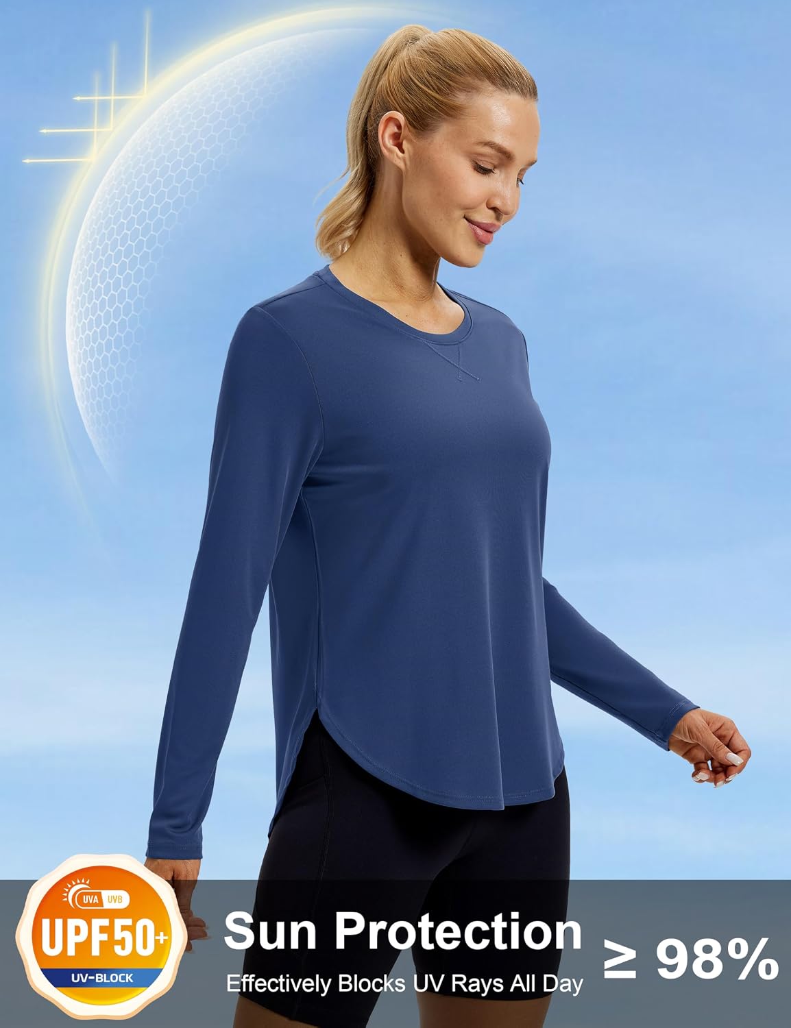 MAGCOMSEN Women's UPF 50+ Long Sleeve Shirt Moisture Wicking Top for Hiking