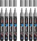 Overseas Silver Acrylic Paint Markers 8 Pack, Medium Tip Paint Pens