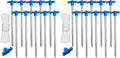 ABCCANOPY Tent Stakes 8" Camping Tent Stakes, 10pc-Pack (Blue) (Pack of 2)