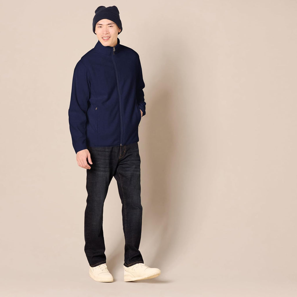 Amazon Essentials Men's Full-Zip Polar Fleece Jacket with Zippered Pockets for Cold Outdoor Weather (Available in Big & Tall)
