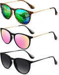 Polarized Round Sunglasses for Women Men with UV Protection