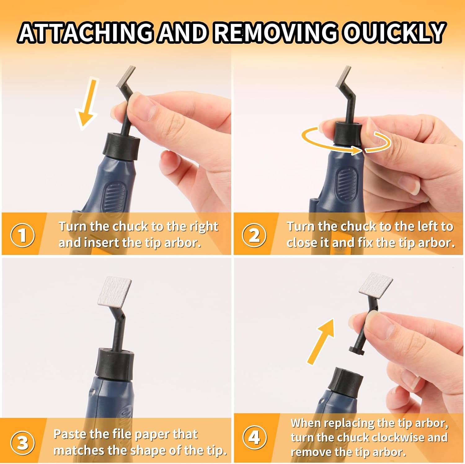 Cordless Pen Sander, Variable Speed and USB Charging with LED Light, Multi-Purpose Power Tool for Sanding, Polishing, Finishing, DIY Crafts, Blue