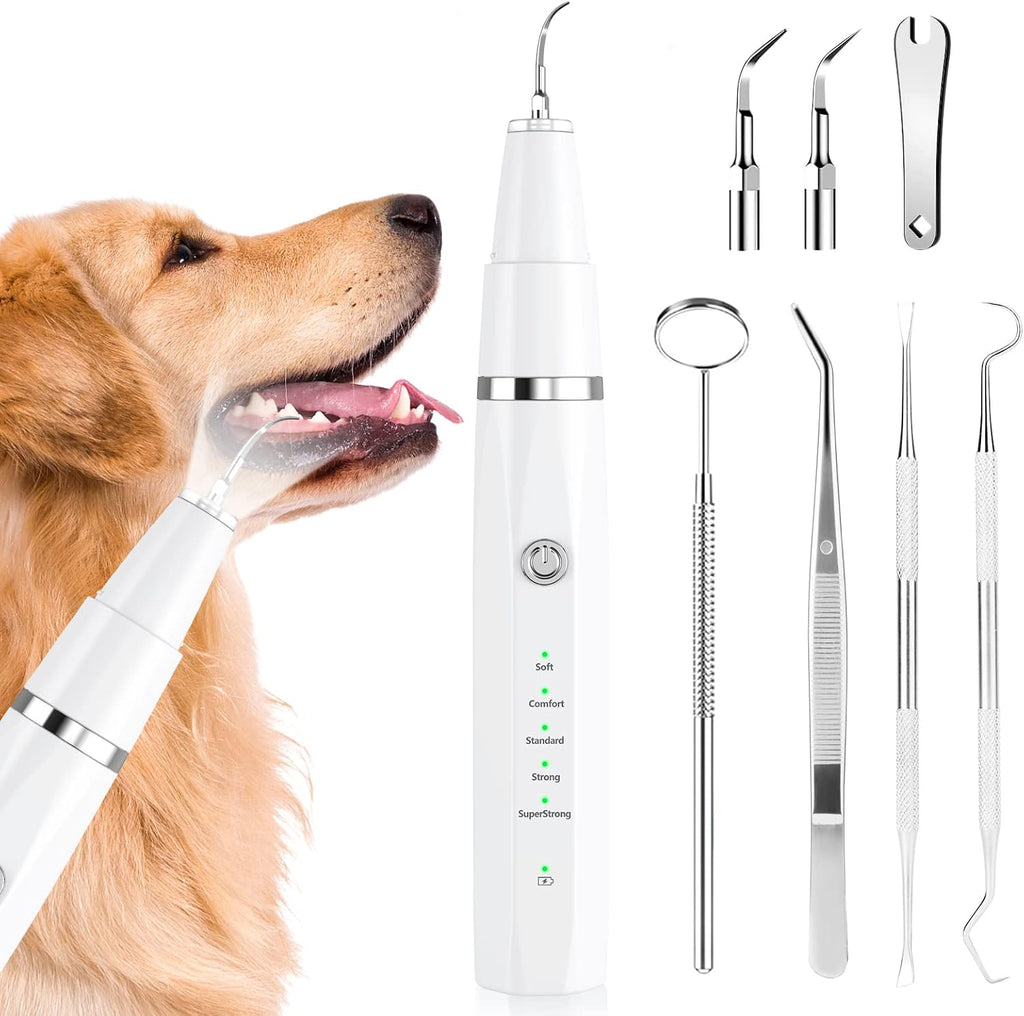 Ni-SHEN Plaque Remover for Teeth - Pet Ultrasonic Cleaner - Teeth Cleaning Kit for Tartar and Stains - Suitable for Dogs and Cats (Black)