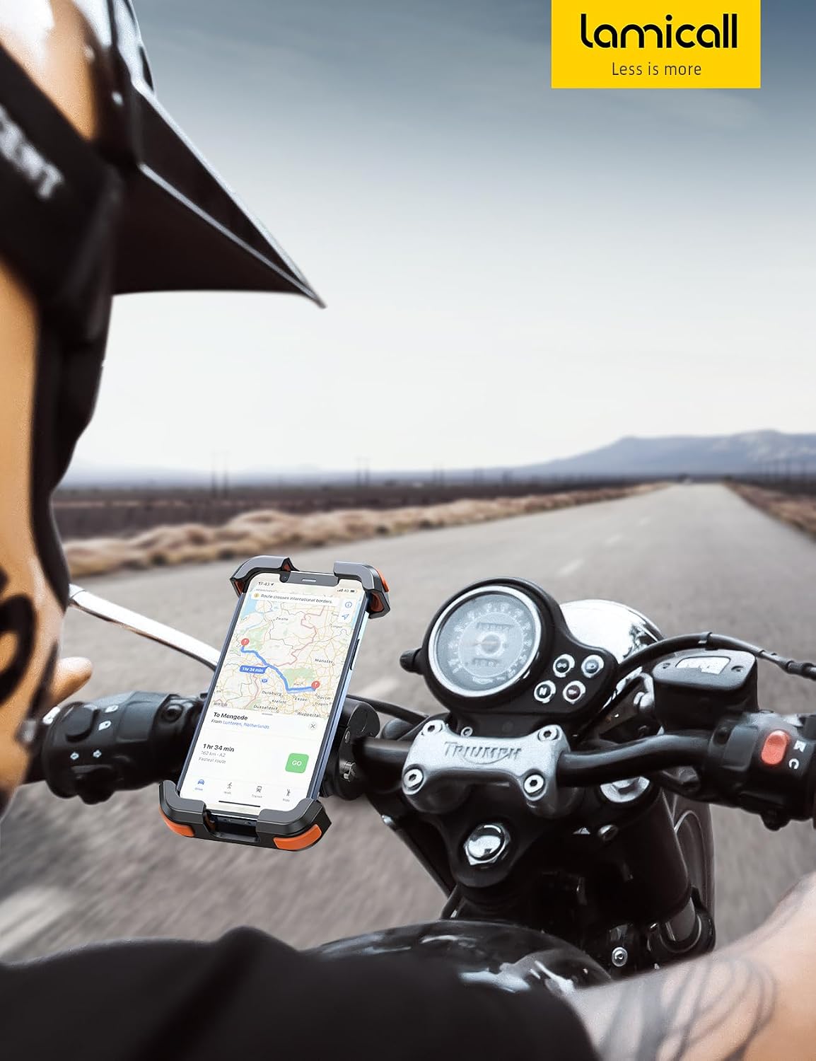 Lamicall Motorcycle Bike Phone Holder with Upgrade Quick Install Bar Clip