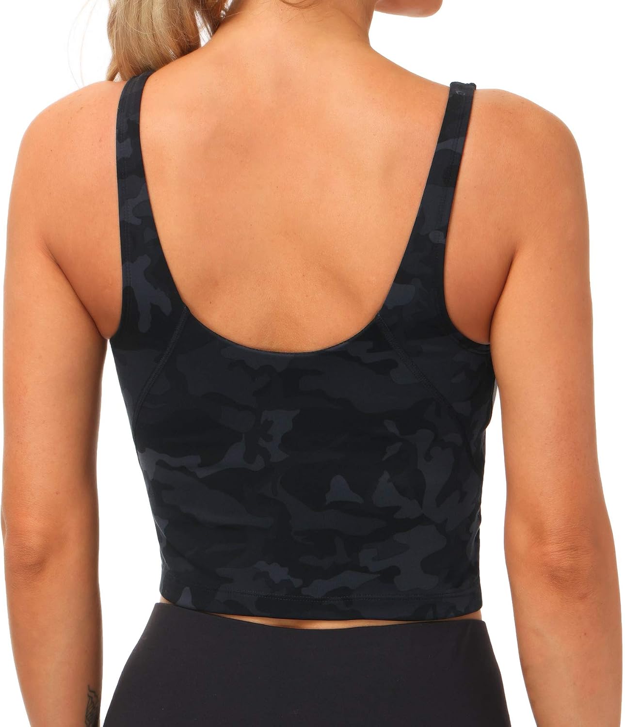 THE GYM PEOPLE Women’s Longline Sports Bra Wirefree Padded Medium Support Yoga Bras Gym Running Workout Tank Tops