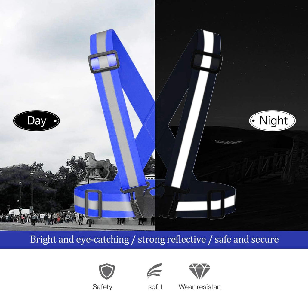 Reflective Vest Running Gear 3Pack, Adjustable Safety Vests High Visible Reflective Belt Straps