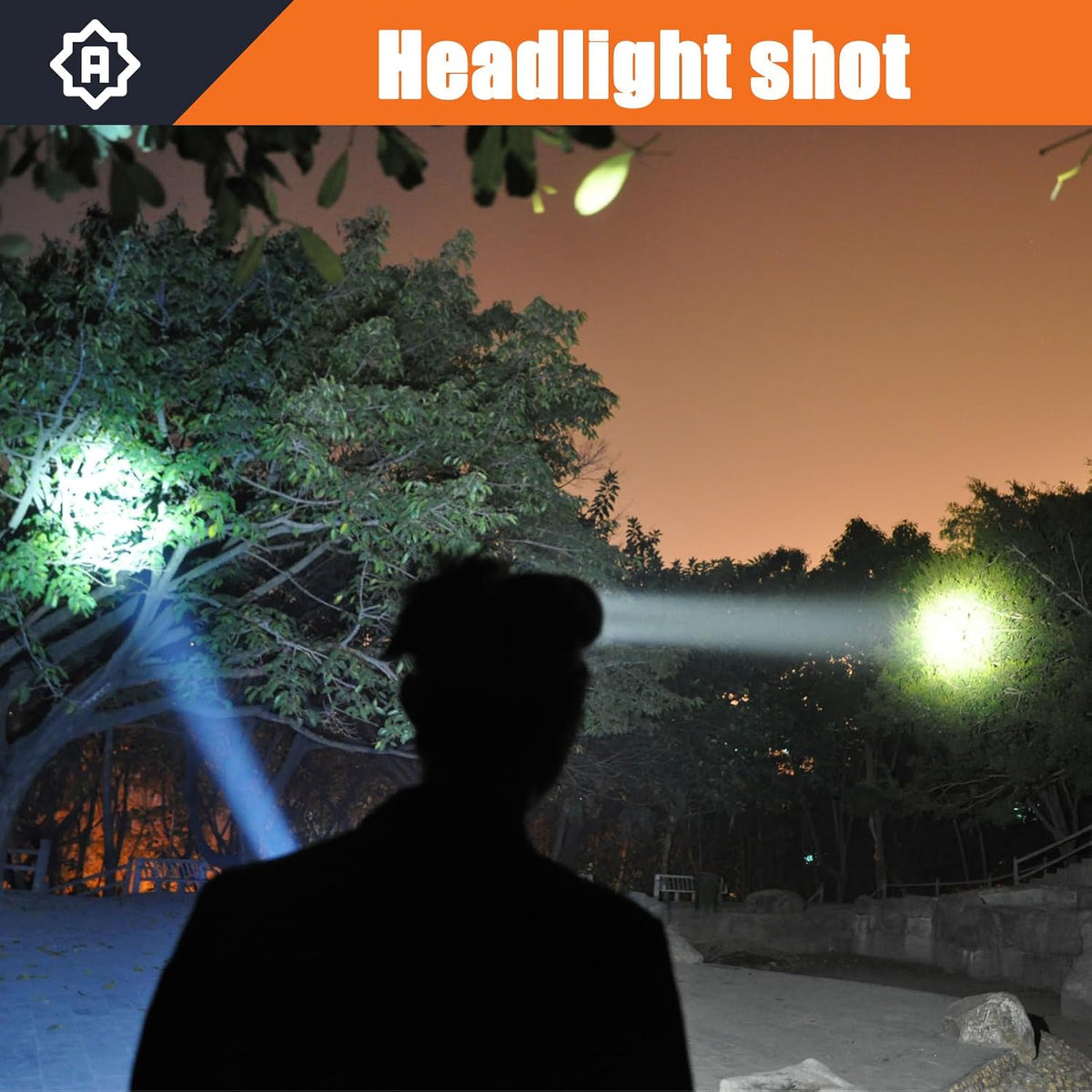Super Bright Headlamp Rechargeable LED Headlight with Battery, High Power Waterproof Spotlight Flashlight Torch, Coon Hunting Light for Outdoor Camping, Hiking, Fishing, Running, Garden Work