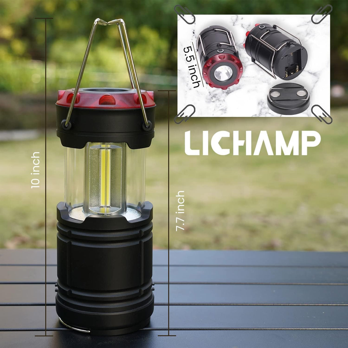 Lichamp 4 Pack Lantern Camping Essentials Lights, Collapsible Lanterns