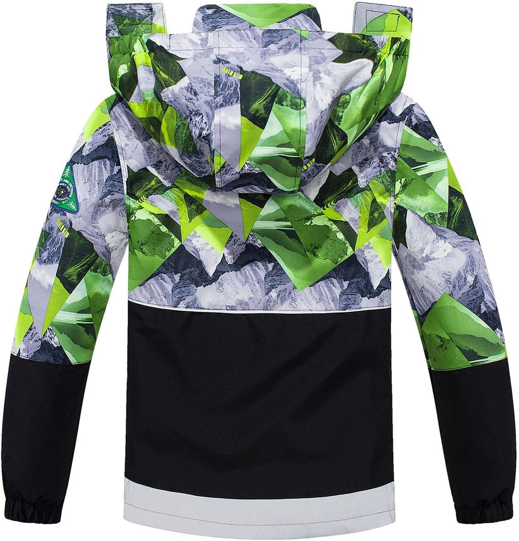 MGEOY Kids Rain Jacket, Waterproof Lightweight Hooded Windbreaker for Boys Girls 4-16Y