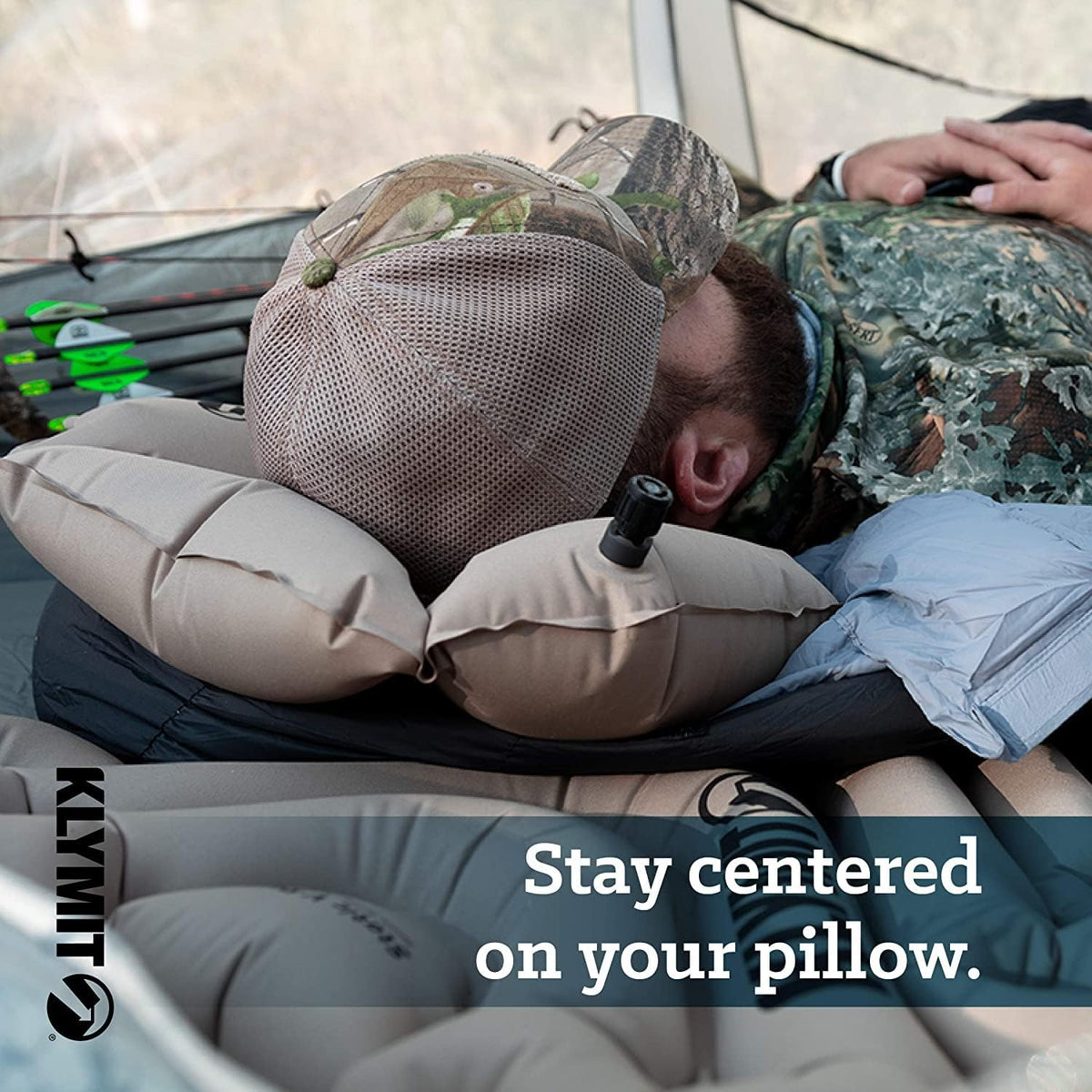 Klymit Pillow X Travel Pillow, Lightweight Inflatable Hybrid Airplane, Backpacking, Hammock, and Camping Pillow