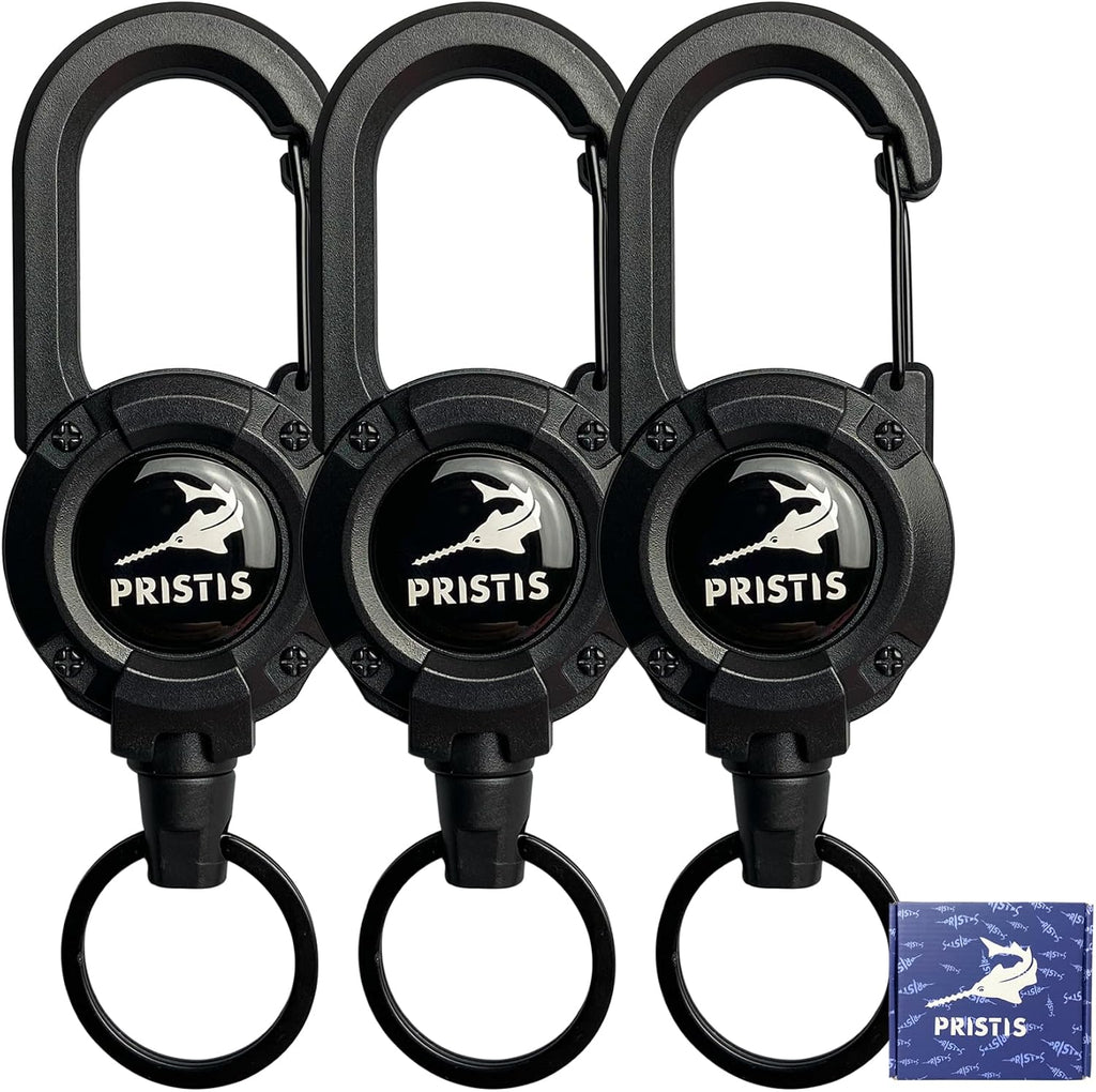 Pristis Heavy Duty Zinger Retractors, Saltwater Resistant 28" Clip
