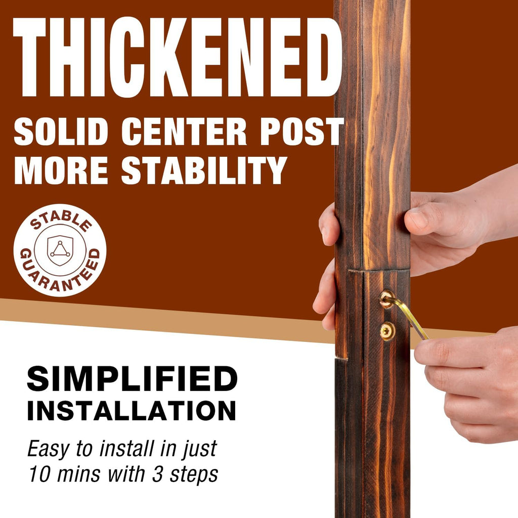 Ghosthorn Fishing Rod Holder for Garage,Wood Floor Pole Rack for Men Gift
