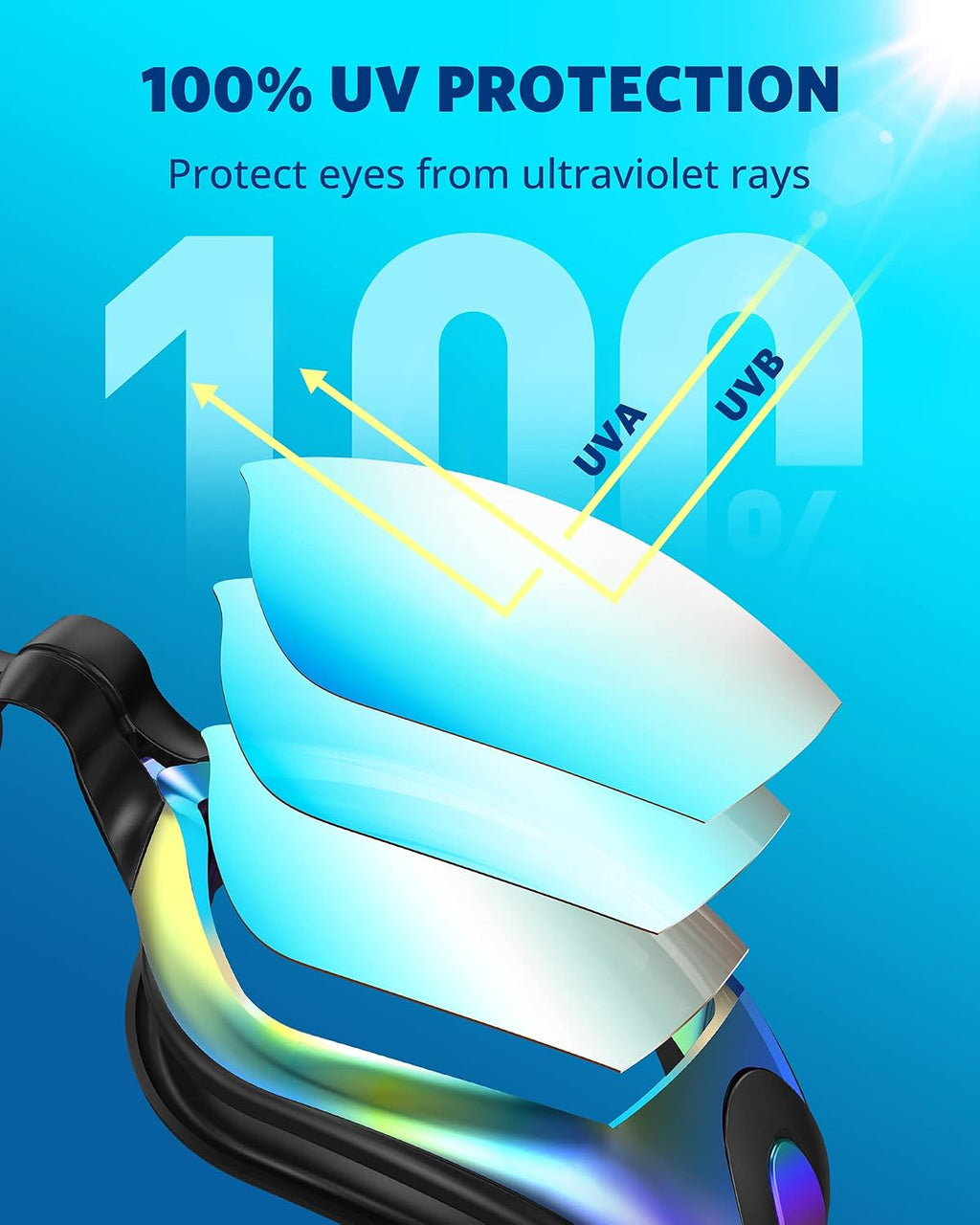 Aegend Swim Goggles, Swimming Goggles No Leaking Full Protect Adult Youth