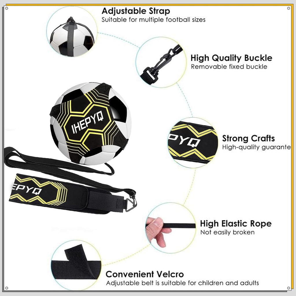 IHEPYQ Soccer Agility Training Equipment Set, 12 Rung 20Ft Agility Ladder, 12 Disc Cones, 4 Steel Stakes, Solo Soccer Trainer, Jump Rope - Speed Training Equipment for Soccer Football Basketball