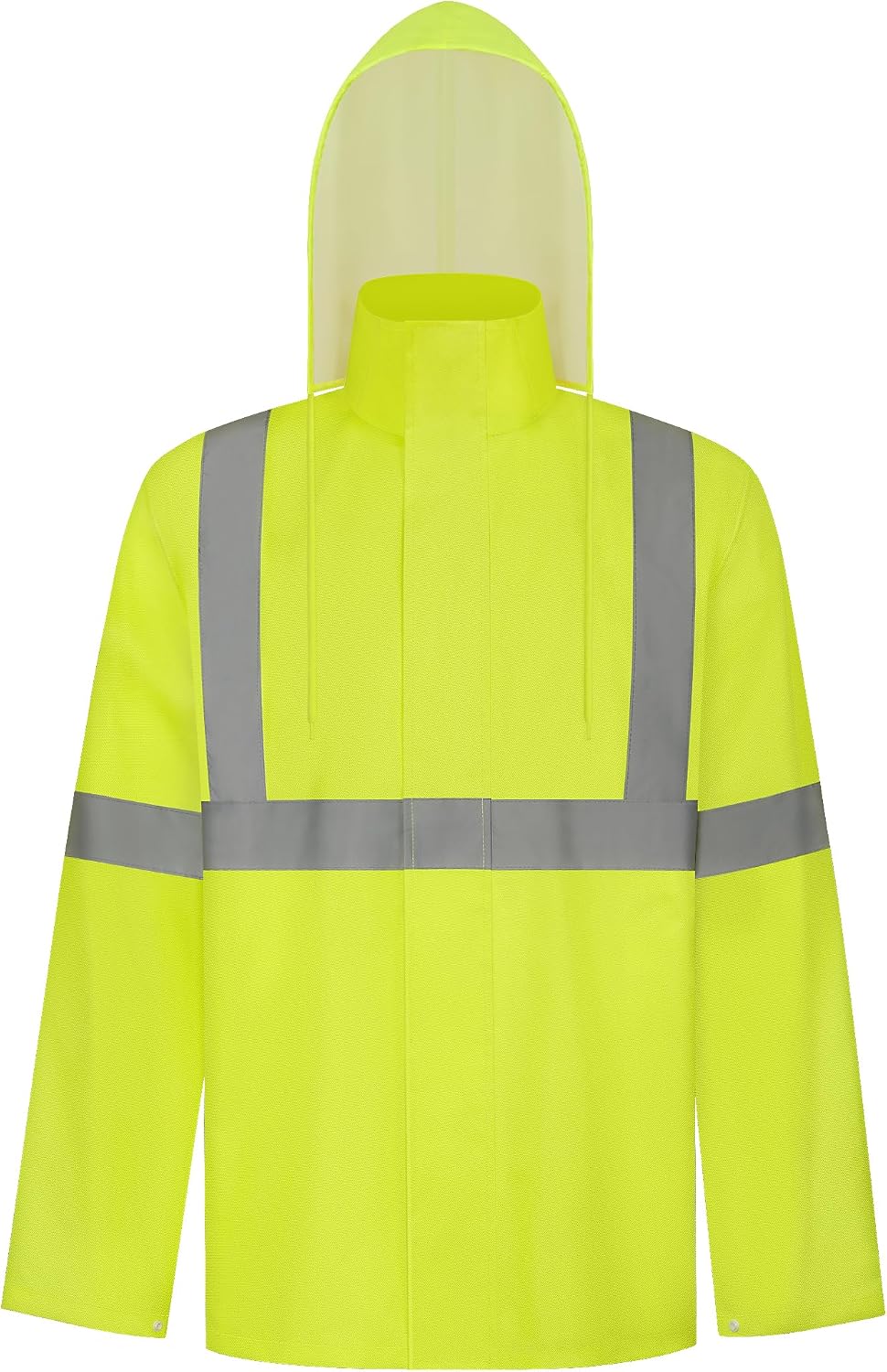 TCCFCCT Rain Jacket Hi Vis Rain Suits Waterproof with Hood, Heavy Duty Long Rain Coats for Work, Safety Rain Gear for Hiking Camping Outdoor Activities, L-XL Yellow NP
