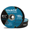 4-1/2 Inch Cut-Off Wheel for Metal, Stainless Steel, Aluminum Cutting, Professional Super Thin Metal Cutting Disc for Angle Grinder, Die Grinder or Cut-Off Tools, 7/8 inch Arbor, 25 Pack