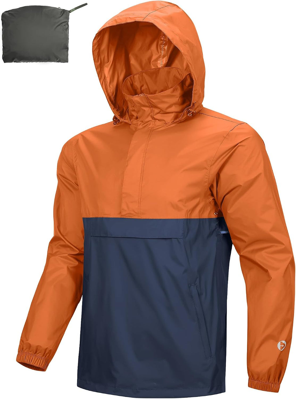 Outdoor Ventures Men's Rain Jacket Waterproof Lightweight Packable Pullover