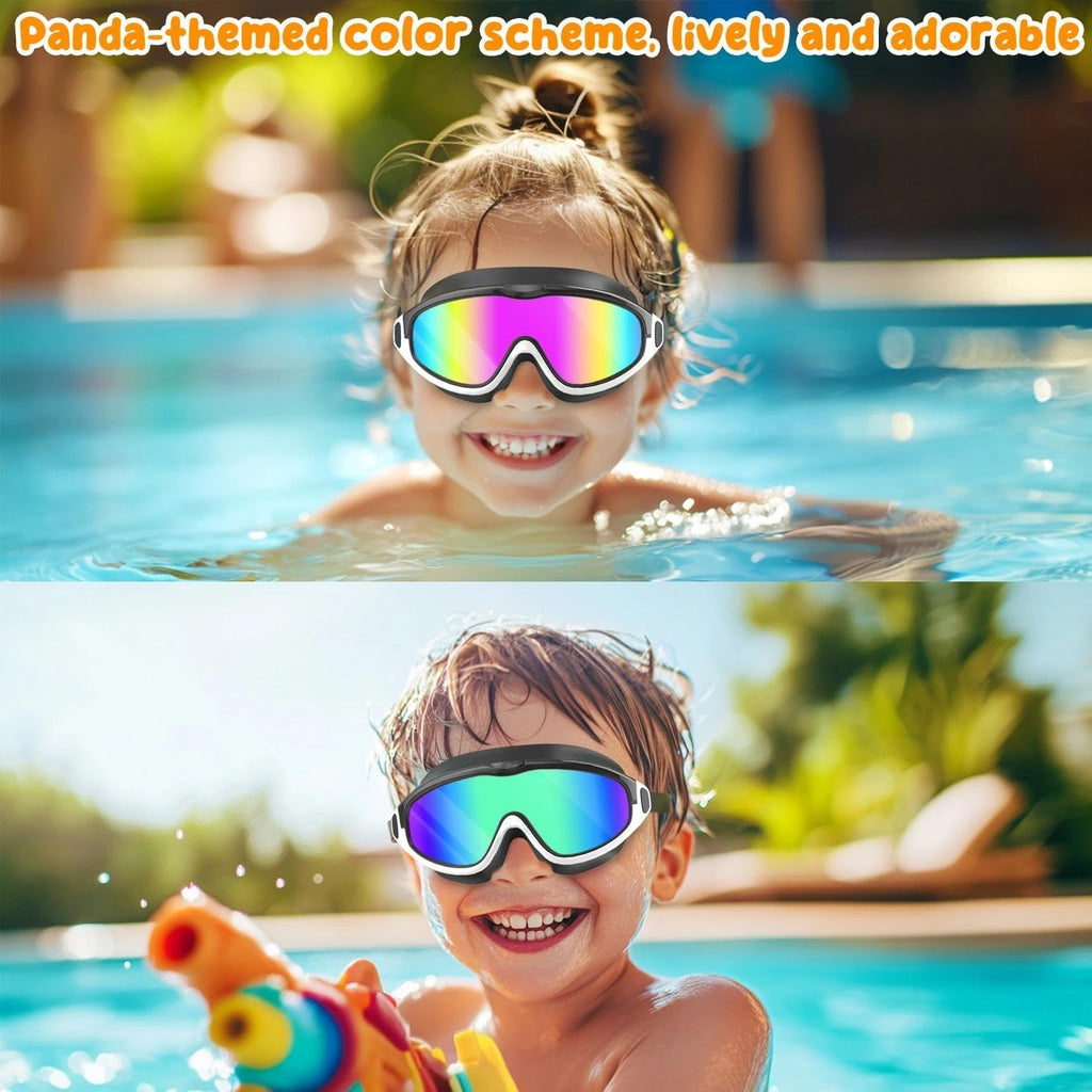 COOLOO 2 Pack Kids Goggles 4-16, Wide View No Leaking Kids Swim Goggles