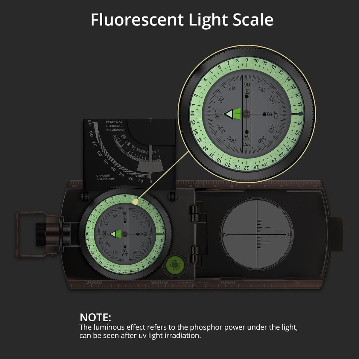 Anbte Hiking Compass, IP65 Waterproof Metal Compass for Camping Navigation