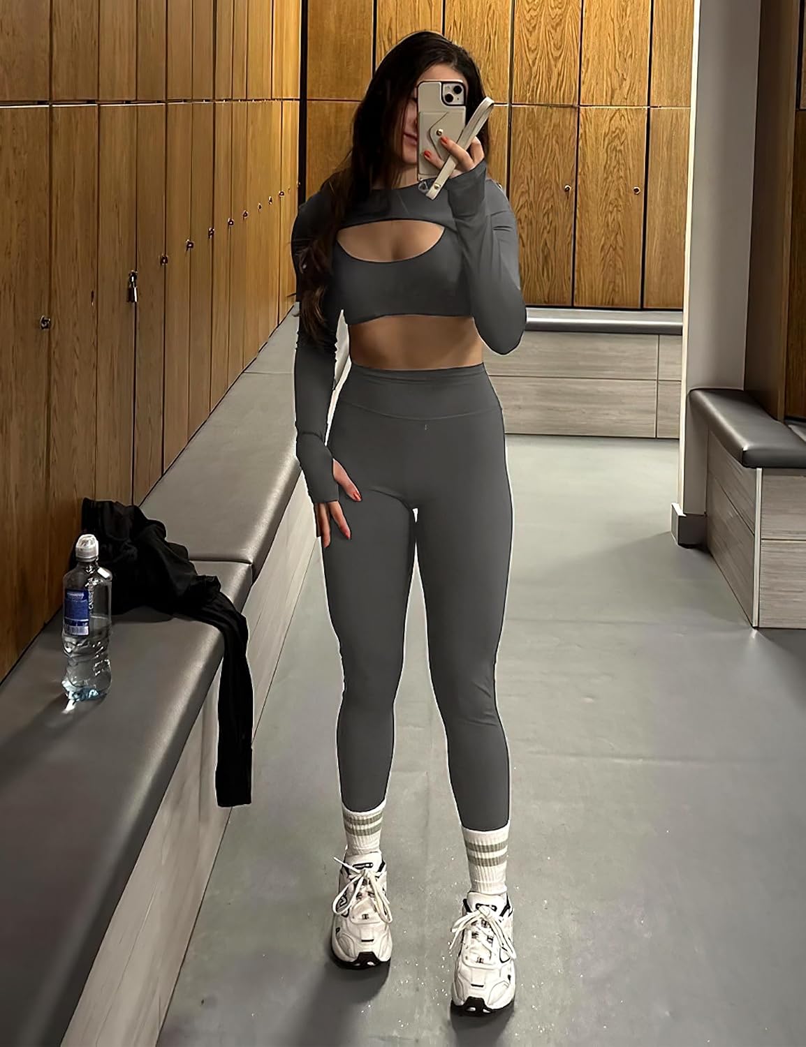 YEOREO Women Crop Top Long Sleeve Bolero Open Front Workout Cropped Shirts Sports Shrug