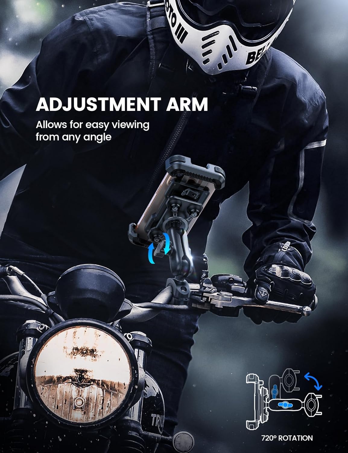 Lamicall Motorcycle Phone Mount Holder with Dual Vibration Dampener