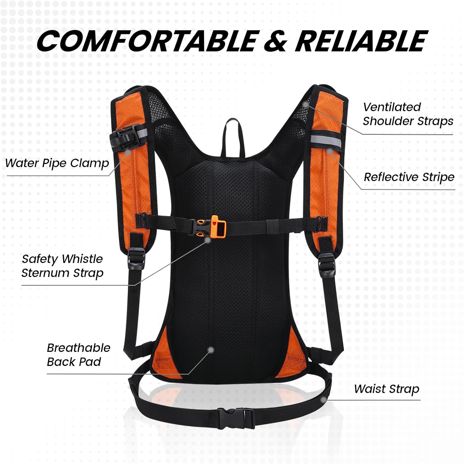 Nepest Hydration Pack Backpack with 2L Water Bladder Reflective Lightweight