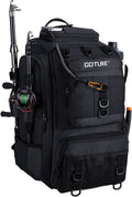 Goture 40L Fishing Tackle Backpack Black w/Cooler & Rain Cover Saltwater