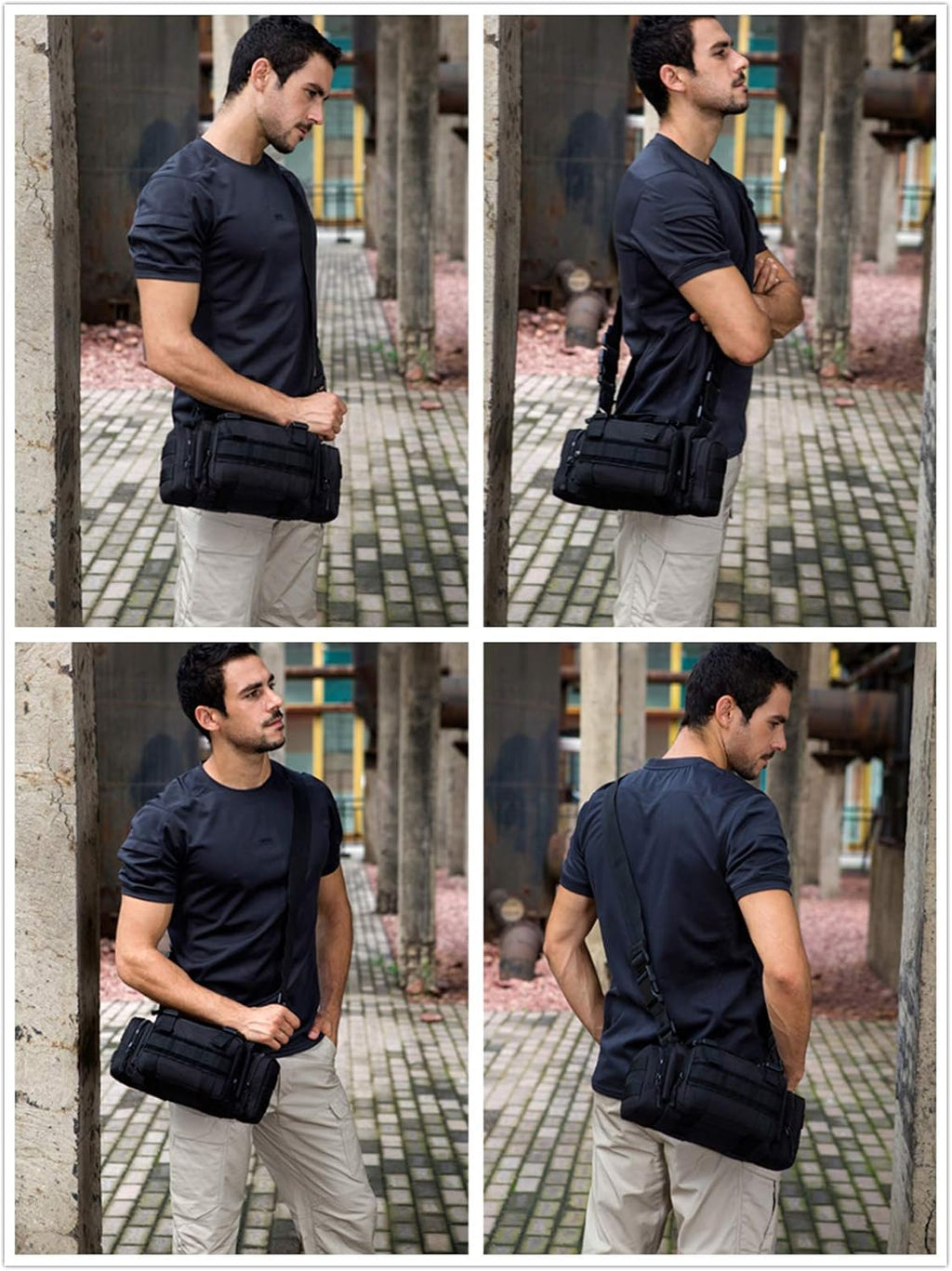 Utility 3P Military Tactical Duffle Waist Bags MOLLE Assault Shoulder Backpack Multifunction EDC Pouches Heavy Duty Fanny Packs (Black)