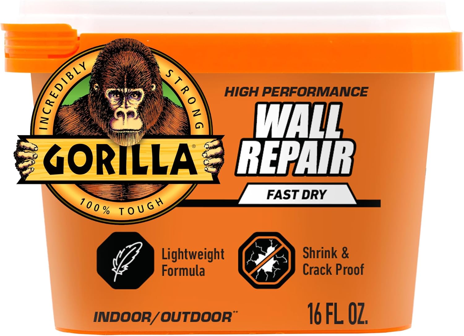 GORILLA Heavy Duty Fast Drying Wall Repair Spackling & Primer, 16 fl oz