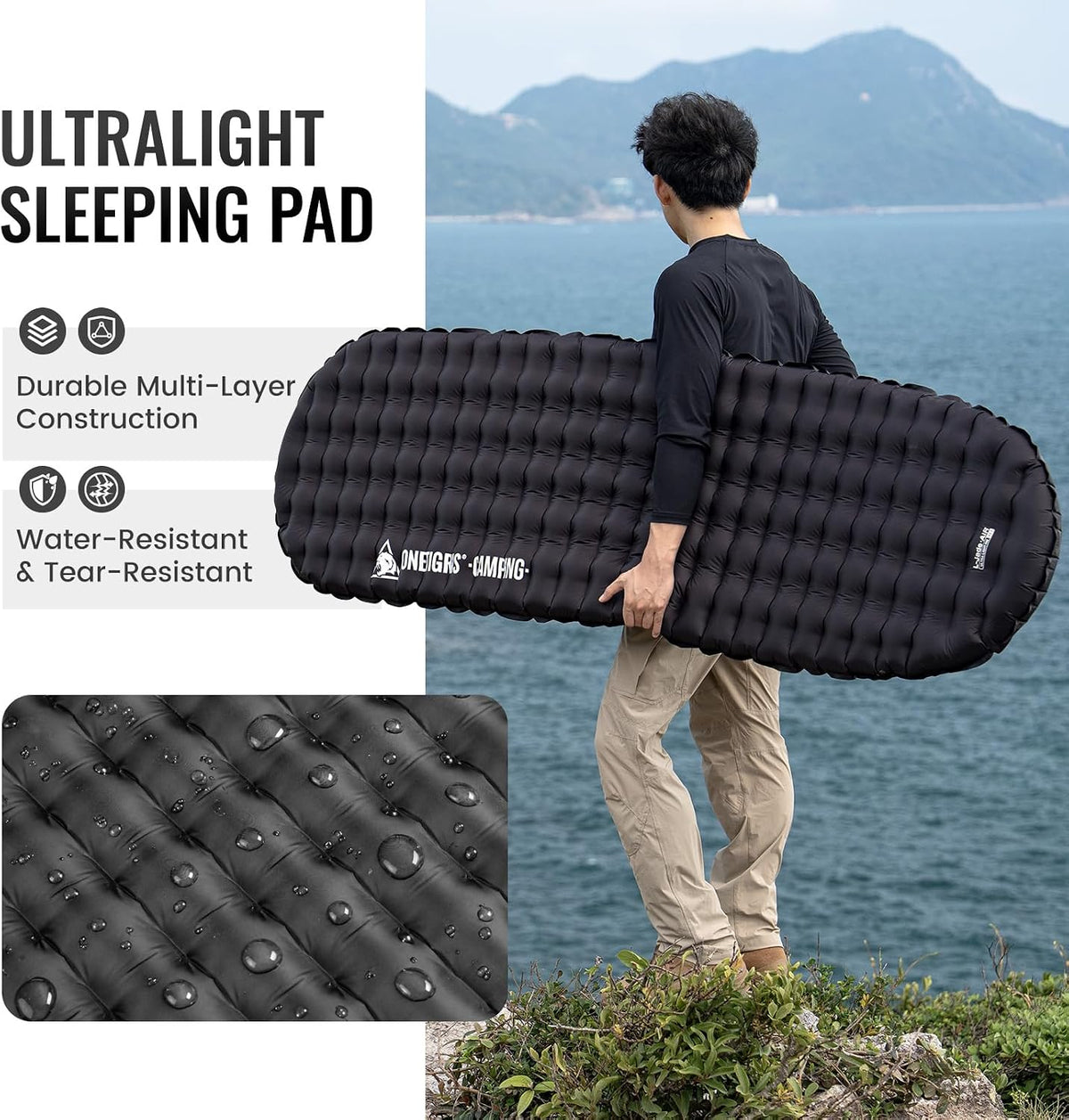 ONETIGRIS R3.5 Insulated Sleeping Pad,Ultralight Inflatable Camping Pad