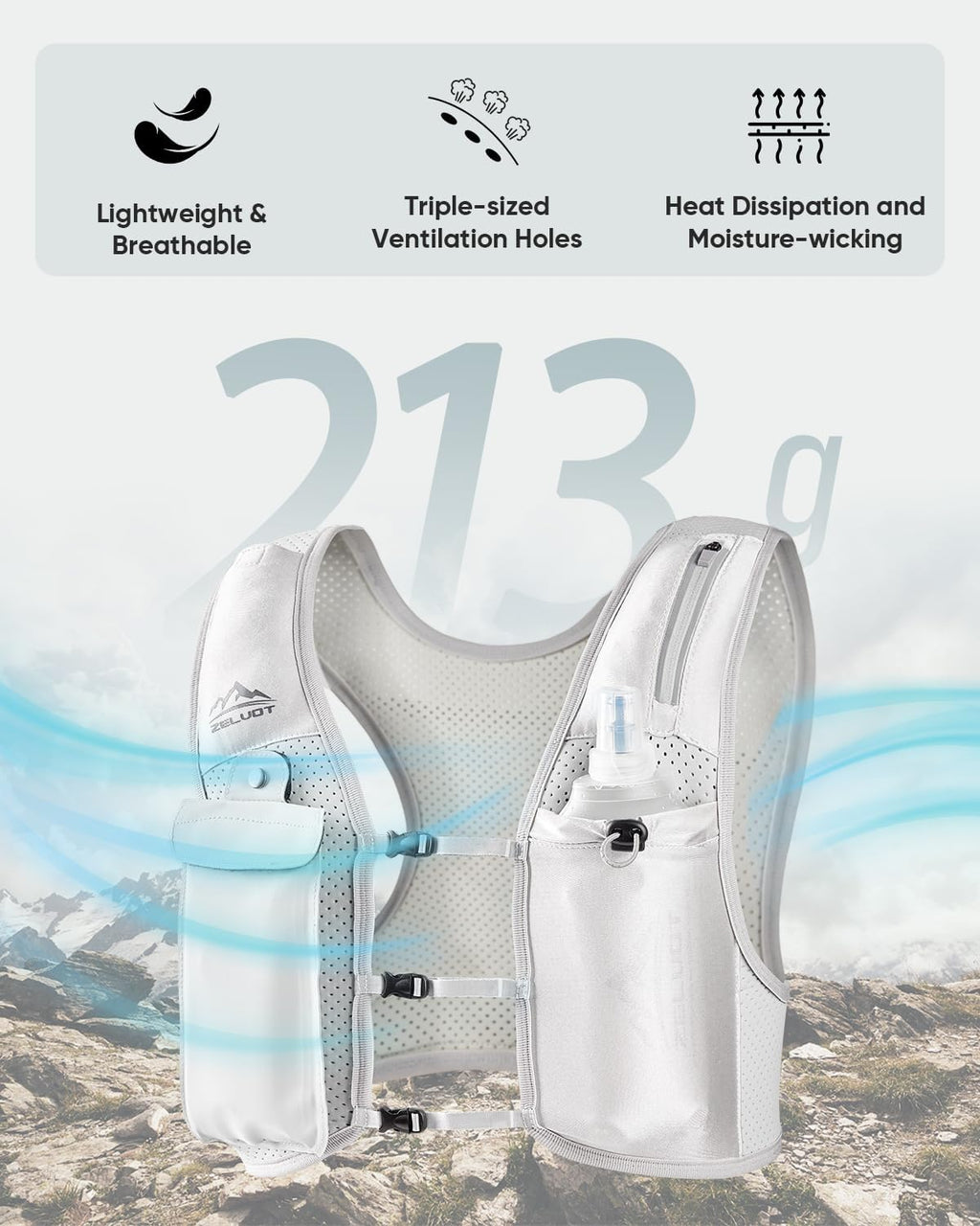 Zelvot Running Vest for Women Men, Touchscreen Phone Pocket