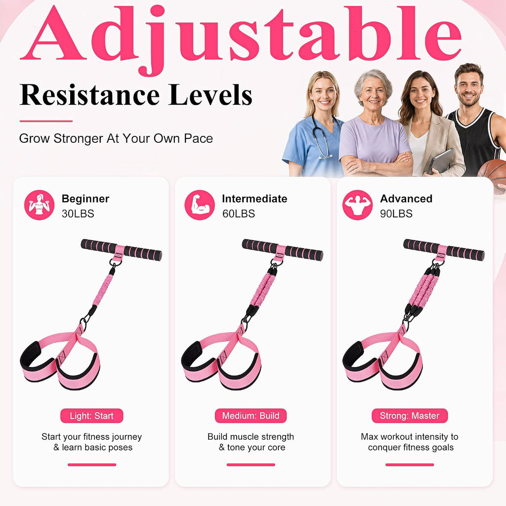 Pedal Resistance Band with Handle, Exercise Bands for AB Workout