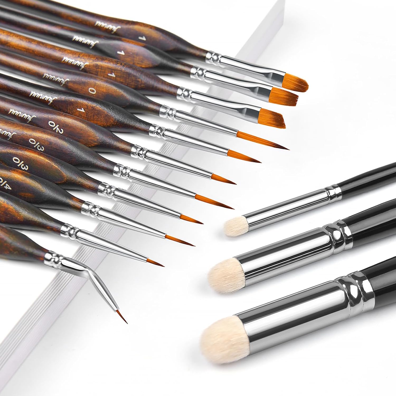 Miniature Paint Brushes, Fuumuui 11pcs Micro Detail Paint Brushes for Model, Paint by Numbers - Fine Detail Paint Brush Set for Acrylic, Watercolor, Oil
