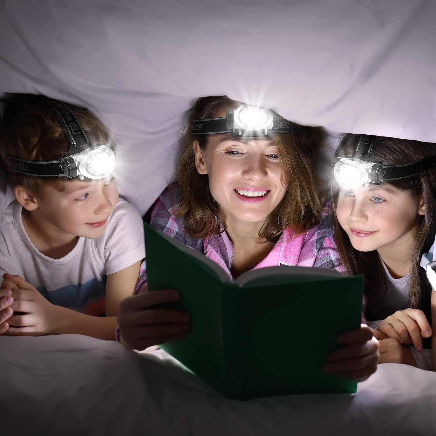 EverBrite 5 Pack LED Headlamp, Pivoting Head with Adjustable Headband