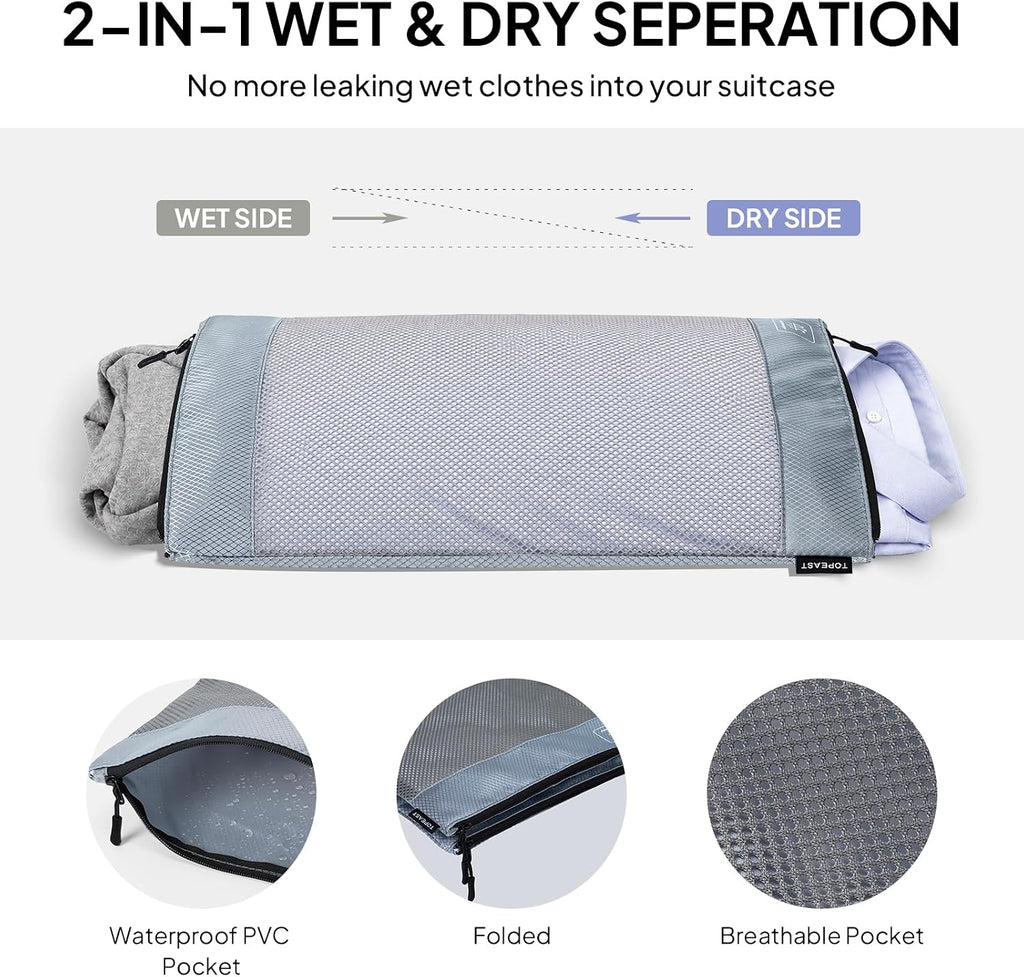 TOPEAST Compression Packing Cubes 4 Set Suitcase Organizer Bags for Travel