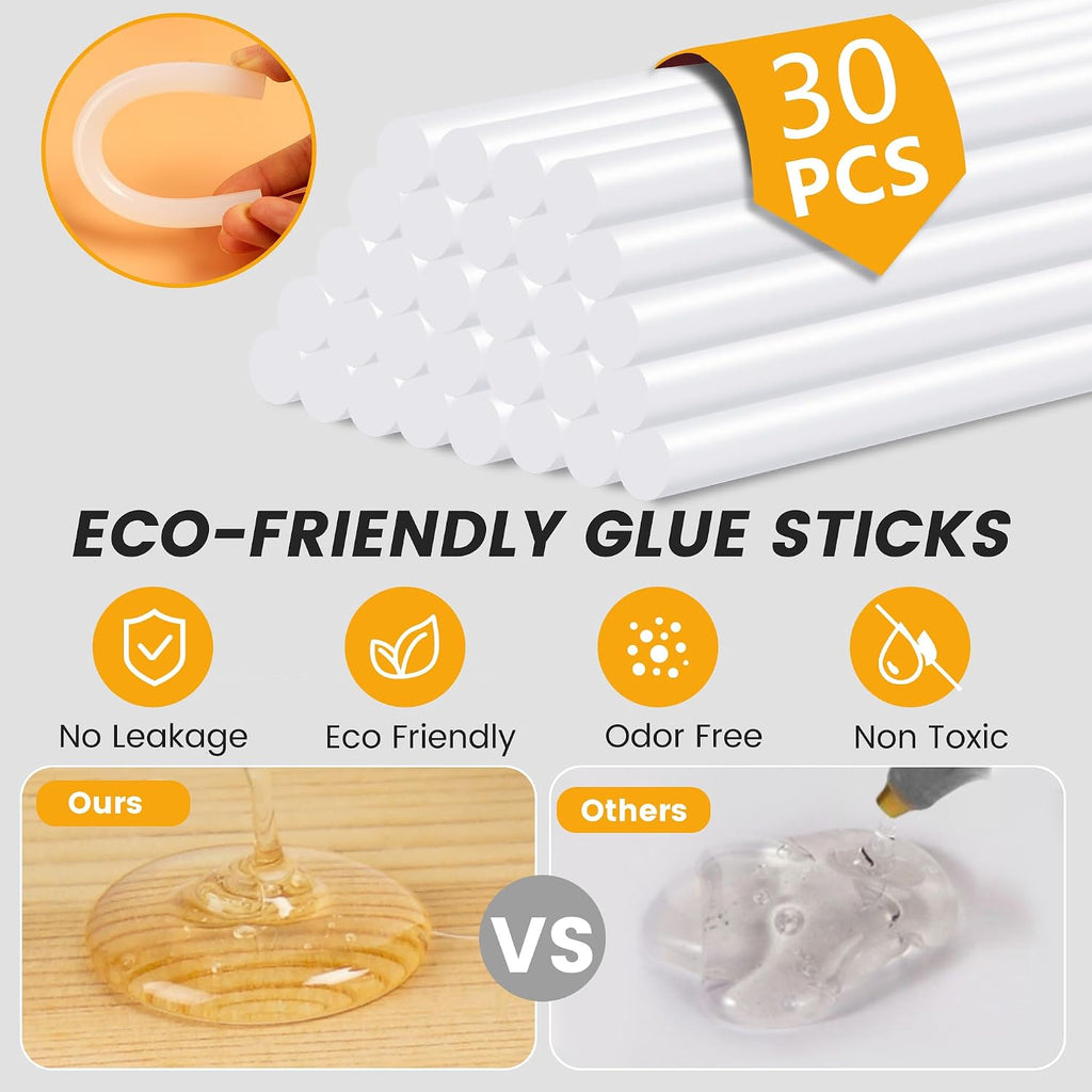 Mulwark Full-Size Hot Glue Gun Kit – High Performance Dual Power 60/100W Industrial Glue Gun Set with 30 Glue Sticks for Crafting, Repairs, and DIY Projects