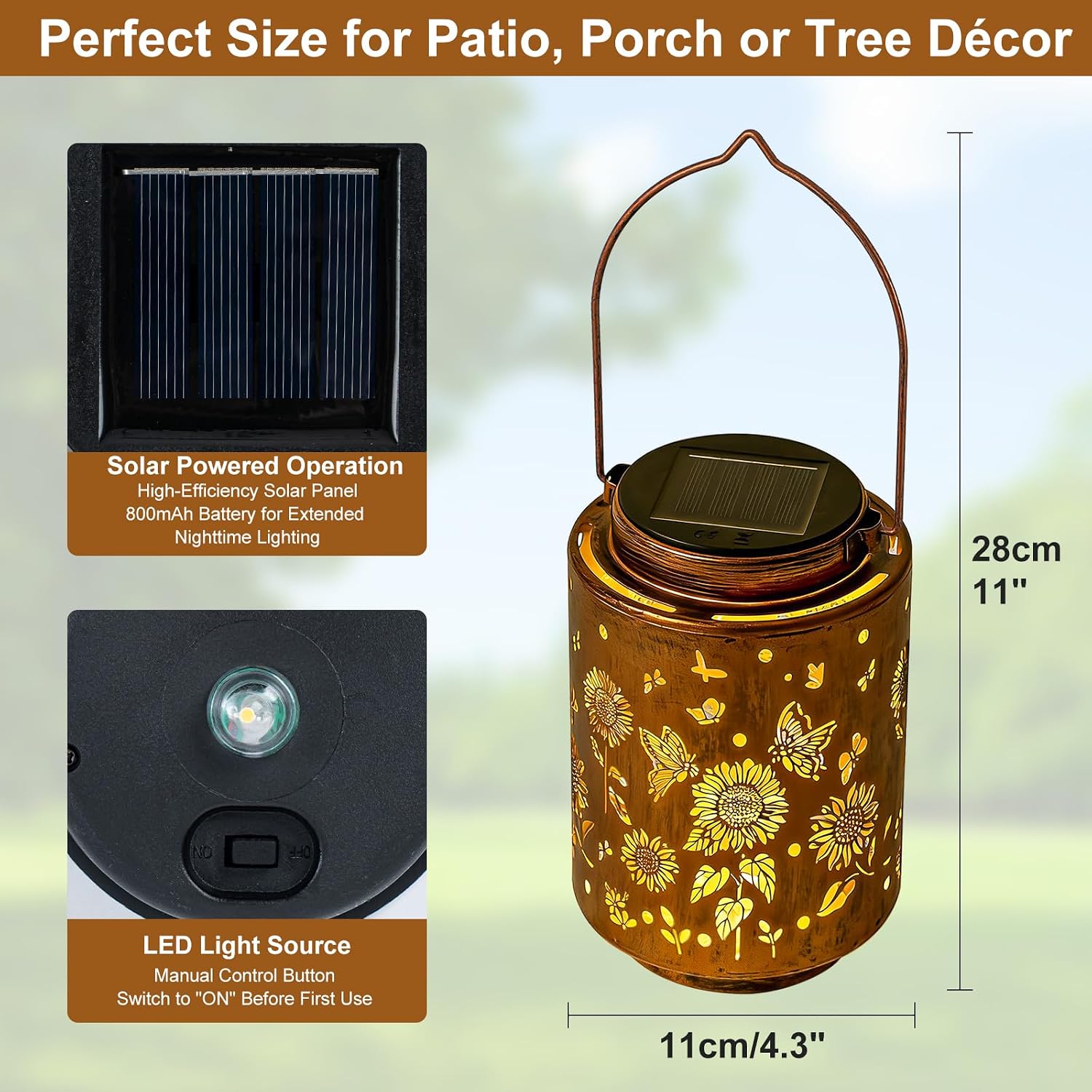 Sunflower Solar Lanterns, Birthday Gifts for Women Mom Grandma