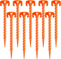 15 Pack Plastic Spiral Tent Stakes - 10 Inch Heavy Duty Screw-in Sand Anchors Pegs - Windproof Plastic Ground Anchor Stakes for Secure Tents, Inflatables, Canopies, Tarps, Garden Structures