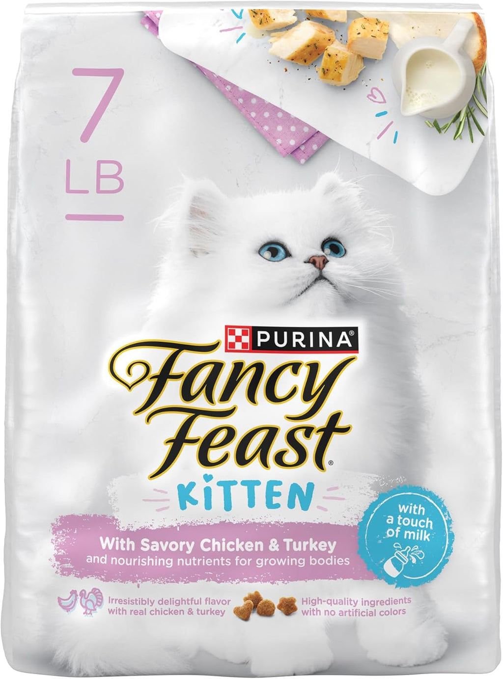 Purina Fancy Feast Kitten With Savory Chicken and Turkey Kitten Dry Food - 7 lb. Bag