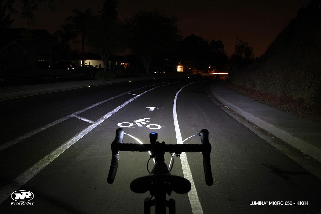 NiteRider Lumina Micro Sabre Bike Light Combo 650 Lumen Headlight 110 Lumen Taillight USB Rechargeable Bicycle LED Front and Back Light IP64 Waterproof Mountain Road Commuting MTB Cycling Safety Flash