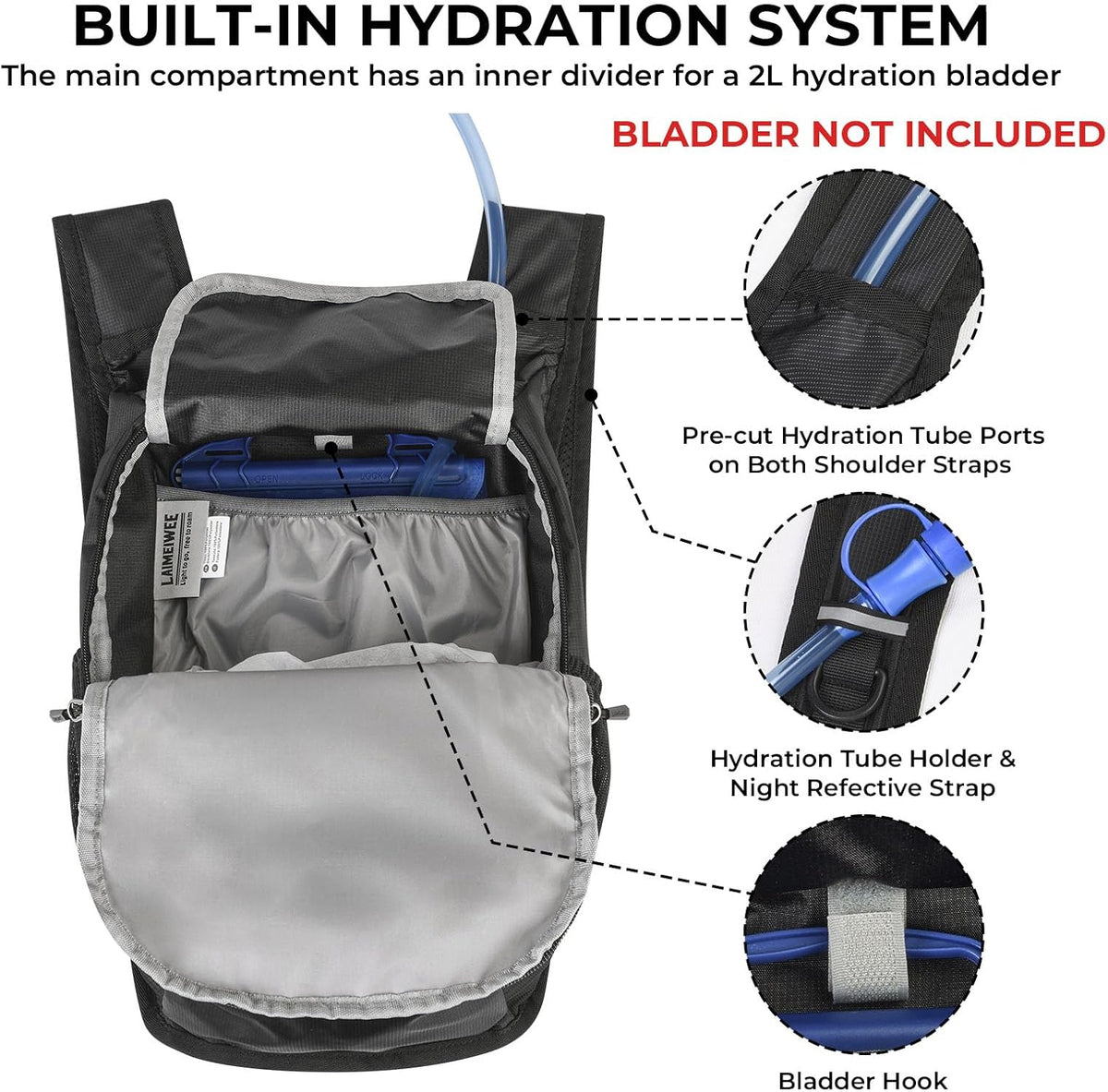 Small Hiking Backpack 13L Lightweight Foldable Travel Daypack for Men Women