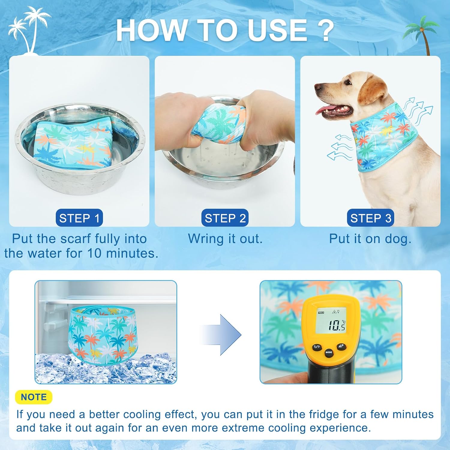 BEAUTYZOO Dog Cooling Bandana for Small Dogs, Instant Chill Out Ice Scarf Pet Bandanas, 2 Pack Adjustable Neck Wrap Cooler,Heat Relief Prevent Sunstroke for Summer Outdoor Camping Training,Blue Green