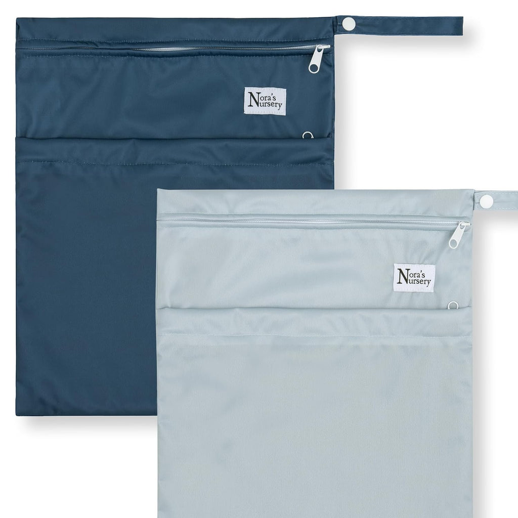 Nora's Nursery Reusable Wet Dry Diaper Pods | 2 Pack | Large Zipper Opening