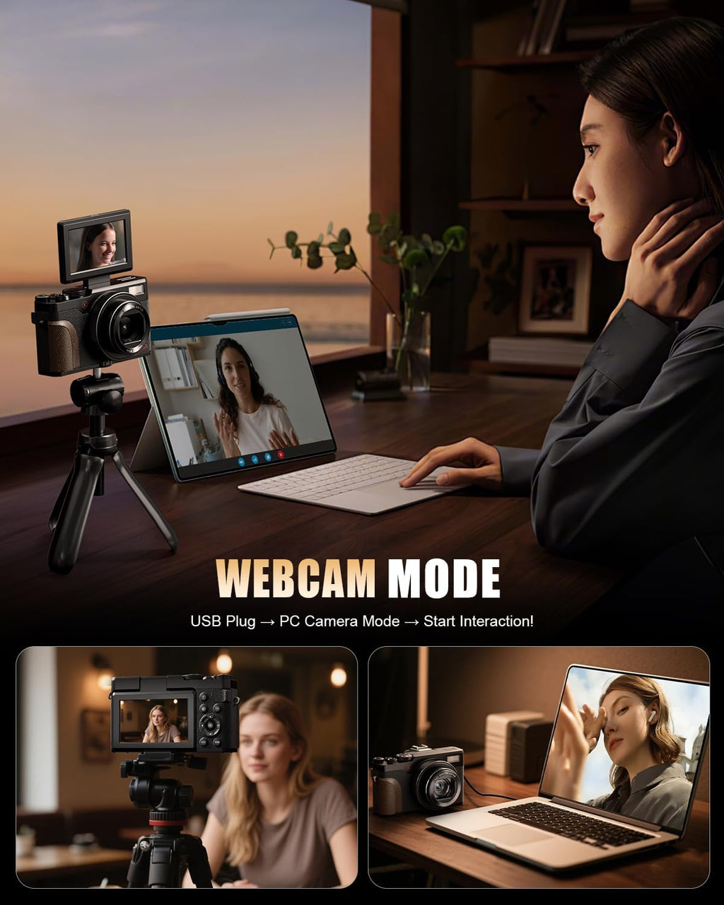 NBD 5K 64MP Digital Cameras for Photography, 18X Digital Zoom, Flip Screen