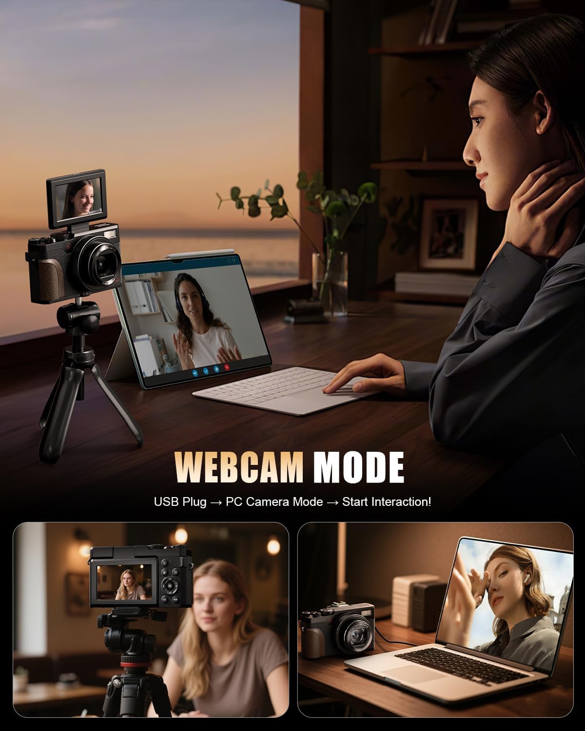 NBD 5K 64MP Digital Cameras for Photography, 18X Digital Zoom, Flip Screen