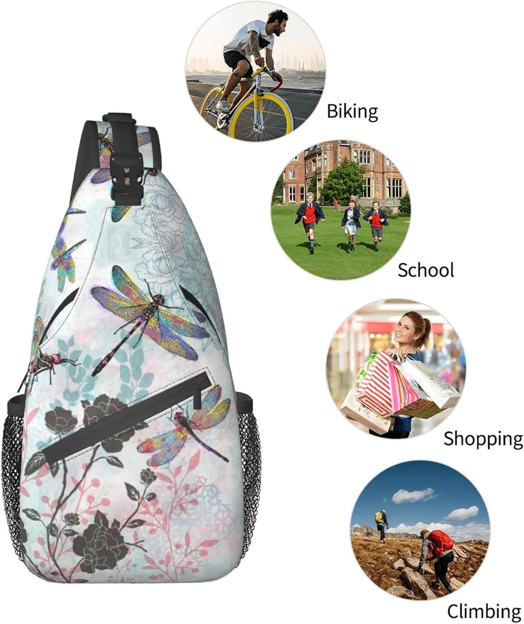 Sling Daypacks,adjustable Rope Crossbody One Shoulder Bag Travel Hiking Cycling for Men Women Gift…