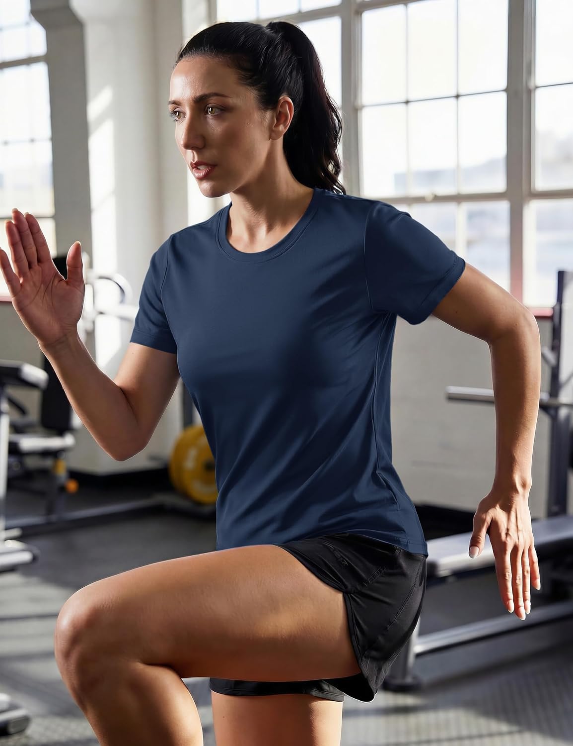 TACVASEN Women's Short Sleeve Workout Shirts UPF 50+ Sun Protection Quick Dry Athletic Tops for Running Gym Tee