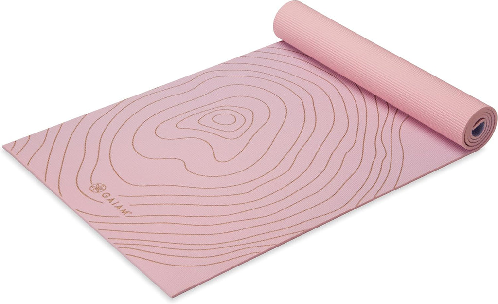 Gaiam Premium Yoga Mat, 6mm Thick Print Mat